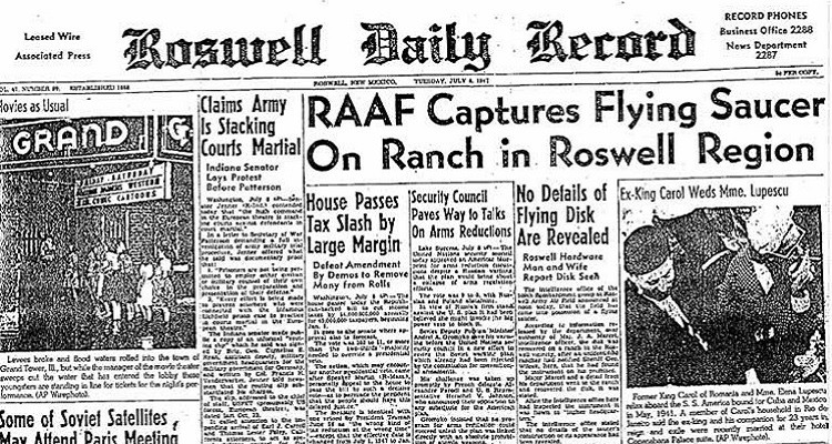 Roswell Incident Newspaper Clipping