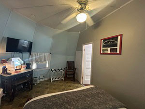 A photo of what the inside of the tee pee looks like