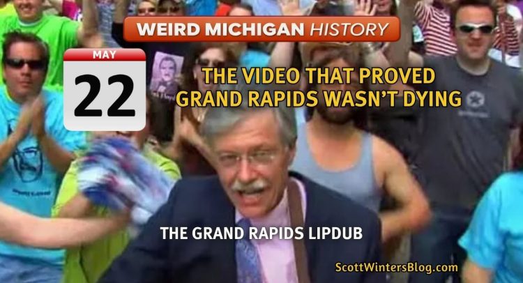A scene from the Grand Rapids LipDub with the title "The Video That Proved Grand Rapids Wasn't Dying"